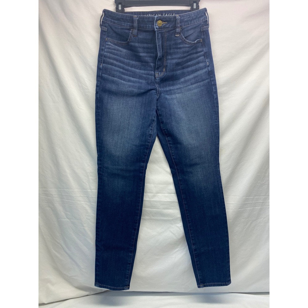 American Eagle Next Level Stretch High Rise Skinny Jeans Dark Wash Women 10 Reg
